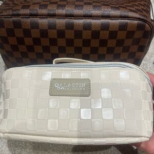 Brand New Alastin Skin Care Cream Cosmetic Bag Checkered Pattern - LV like style